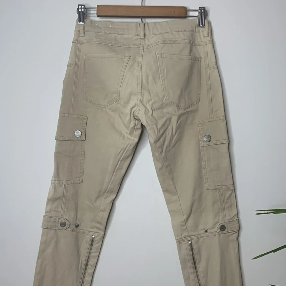 Blank NYC | Khaki Tan Skinny Cargo Zipper 6 Pocket Jeans Pants 26